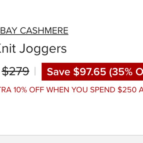 HUDSONS BAY CASHMERE jogger NWT - Picture 2 of 4